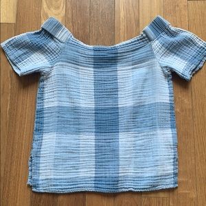 Off the shoulder lightweight blue top